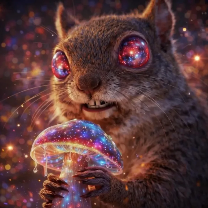 Cosmic squirrel video frame generated with LTX-2.3