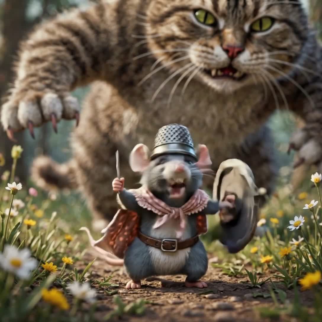 AI-generated mouse adventure animation still