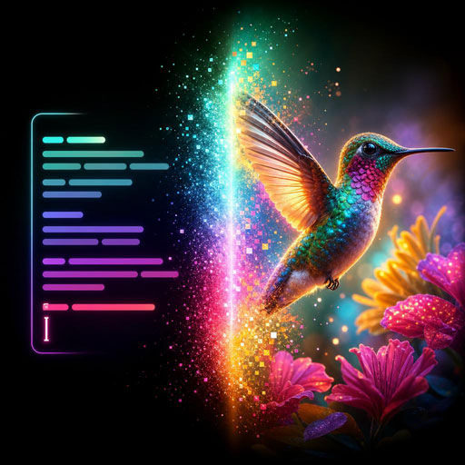 Colorful hummingbird image-generation example