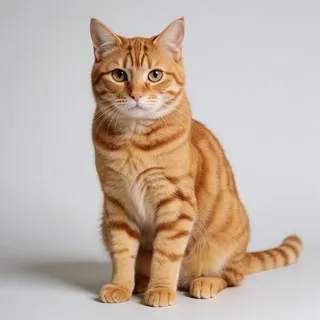 Reference 6: a ginger tabby cat on a plain grey background